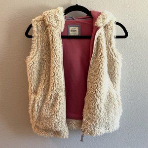 Mini Boden Soft Sherpa Hooded Vest size 9-10